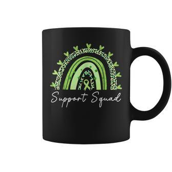 Support Squad Mental Health Awareness Rainbow Green Ribbon Coffee Mug | Mazezy