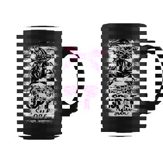 Support Squad Pink Mom Life Leopard Messy Bun Mothers Day Coffee Mug - Thegiftio