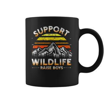 Support Wildlife Raise Boys Gift For Mom Dad Vintage Coffee Mug - Seseable