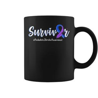 Survivor Feather Ribbon Pediatric Stroke Coffee Mug | Mazezy