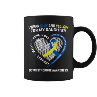 T21 Down Syndrome Awareness Products Dad Mom Daughter Heart Coffee Mug - Seseable