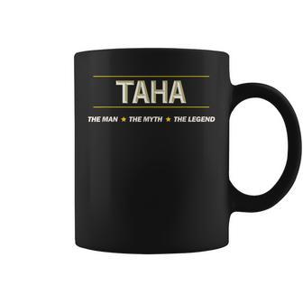 Taha The Man The Myth The Legend | Mens Boys Name Funny Coffee Mug - Seseable