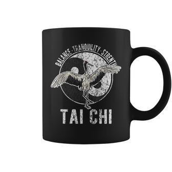 Tai Chi Crane Chinese Martial Arts Yin Yang Retro Vintage Coffee Mug - Seseable