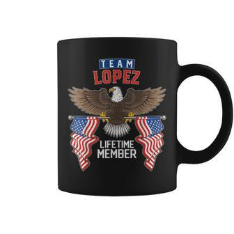 Team Lopez Lifetime Member Us Flag Coffee Mug - Seseable