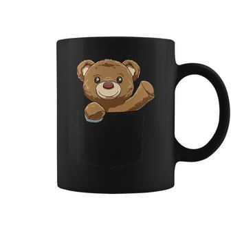 Teddy Bear Pocket Teddy Bear In Pocket Teddy Bear Peeking Coffee Mug | Mazezy