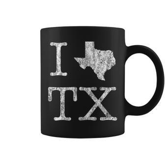 Texas Vintage I Love Heart Tx Texas Coffee Mug - Seseable