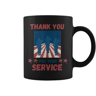 Thank You For Your Service Us Flag Veterans Day Coffee Mug - Seseable