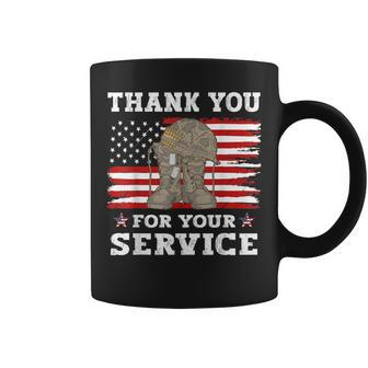 Thank You For Your Service Veteran Us Flag Coffee Mug - Seseable