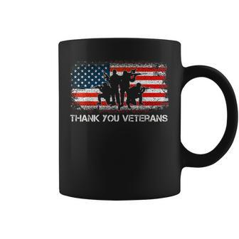 Thank You Military Veterans Veterans Day American Flag Coffee Mug - Seseable