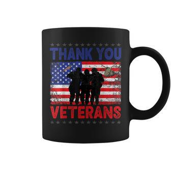 Thank You Veterans Service Patriot Veteran Day American Flag V3 Coffee Mug - Seseable
