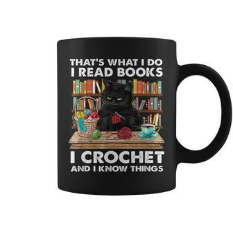 That S What I Do I Read Books Crochet And I Know Things Cat Coffee Mug - Seseable