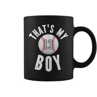 Thats My Boy Baseball Jersey Number 13 Vintage Mom Dad Coffee Mug - Seseable