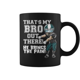 Thats My Bro Out There Green Football Brother Sister Coffee Mug | Mazezy