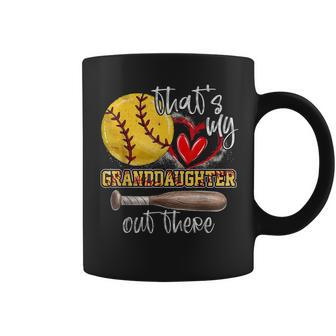 Thats My Granddaughter Out There Softball Grandma Grandpa Coffee Mug | Mazezy