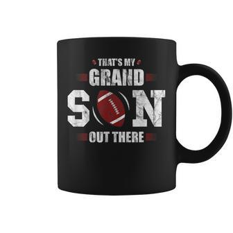 Thats My Grandson Out There Football Gift Grandma Grandpa Coffee Mug | Mazezy