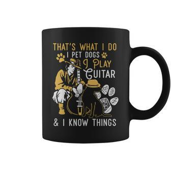 Thats What I Do Pet Dogs Play Guitars Know Things Vintage Coffee Mug - Seseable