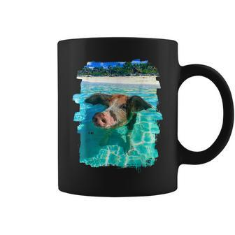 The Bahamas Swimming Pig Caribbean Beach Trips Summer Vibes Coffee Mug | Mazezy