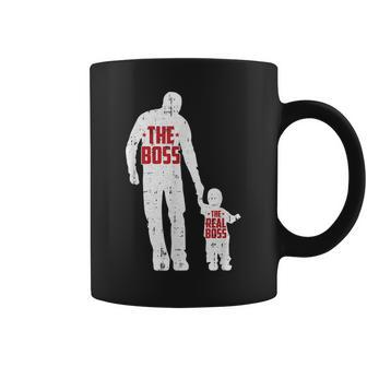The Boss The Real Boss Fathers Day Dad Son Daughter Matching Coffee Mug | Mazezy
