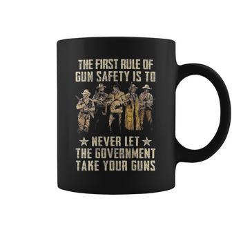 The First Rule Of Gun Safety On Back Coffee Mug - Thegiftio UK