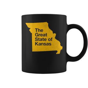 The Great State Of Kansas Missouri Map Coffee Mug - Seseable