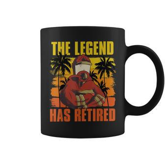 The Legend Has Retired Palm Trees Fireman Proud Firefighter Coffee Mug - Seseable