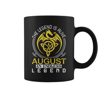 The Legend Is Alive August Family Name Coffee Mug - Seseable