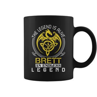 The Legend Is Alive Brett Family Name Coffee Mug - Seseable