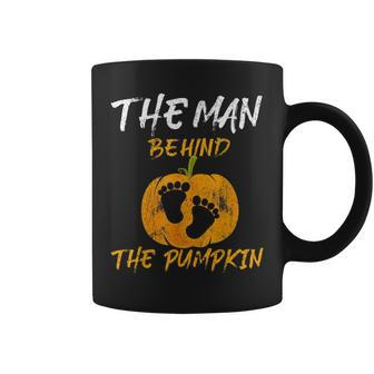 The Man Behind The Pumpkin Dad Pregnancy Reveal On Halloween Coffee Mug | Mazezy