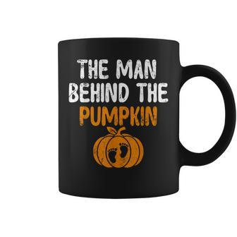 The Man Behind The Pumpkin Pregnancy Halloween New Dad Coffee Mug | Mazezy