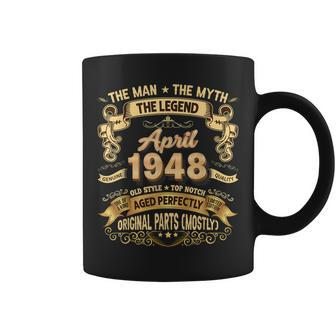 The Man Myth April 1948 Legend 75 Years Old 75Th Birthday Coffee Mug - Seseable