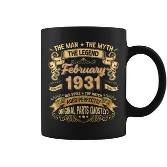 The Man Myth February 1931 Legend 92 Years Old 92Nd Birthday Coffee Mug - Seseable