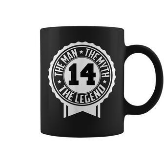 The Man The Myth The Legend Athletic Sport Number 14 Gift For Mens Coffee Mug - Seseable