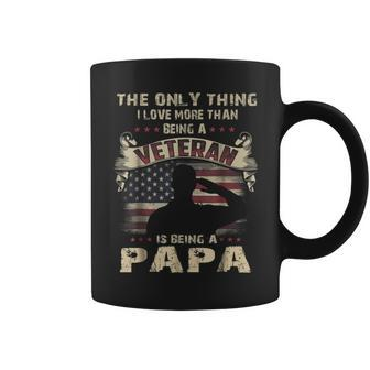 The Only Thing I Love More Than Being A Veteran Papa T Gift For Mens Coffee Mug | Mazezy