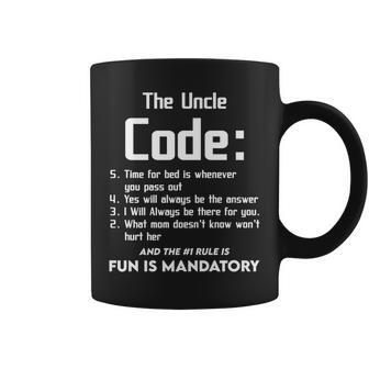 The Uncle Code Cool 5 Things 1 Rule Is Fun Is Mandatory Coffee Mug - Seseable
