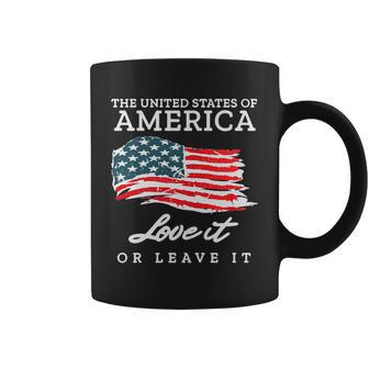 The United States Of America Love It Or Leave It America Flag Shirt Coffee Mug - Thegiftio UK