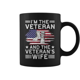 The Veteran & The Veterans Wife Proud American Veteran Wife Coffee Mug - Seseable