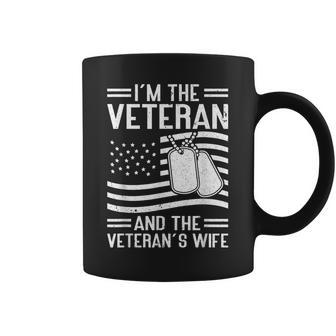 The Veteran & The Veterans Wife Proud American Veteran Wife Coffee Mug - Seseable