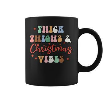 Thick Things & Christmas Vibes Apparel Merry Christmas Santa Coffee Mug - Seseable