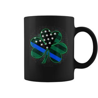 Thin Blue Line St Patricks Day Police Shamrock Coffee Mug - Seseable