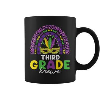 Third Grade Krewe Rainbow Leopard Mardi Gras Teacher Coffee Mug - Thegiftio UK