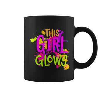 This Girl Glows Costume 80S Glow Halloween Party Outfit Coffee Mug | Mazezy DE