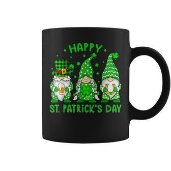 Three Gnomes Holding Shamrock Leopard Plaid St Patricks Day V2 Coffee Mug - Seseable