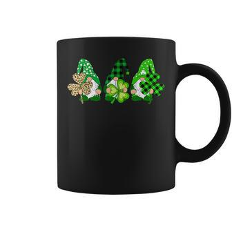 Three Gnomes Holding Shamrock Plaid Leopard St Patricks Day Coffee Mug - Seseable