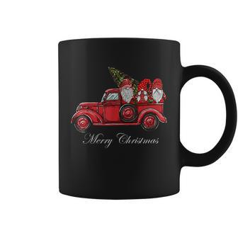 Three Gnomes In Red Truck With Merry Christmas Tree Coffee Mug - Thegiftio UK