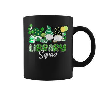 Three Gnomes Leopard Shamrock Library Squad St Patricks Day  Coffee Mug