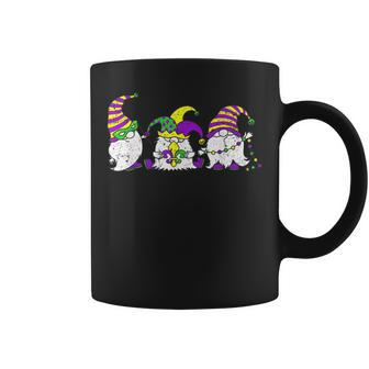 Three Nordic Gnomes Jester Beads Tomte Mardi Gras Carnival Coffee Mug - Seseable