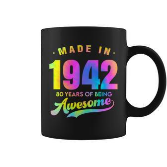 Tie Dye 80Th Birthday 80 Years Old Awesome Mad In 1942 Coffee Mug - Thegiftio UK