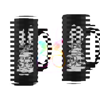 Tie Dye Cute Bunny Rabbit Face Glasses Girl Happy Easter Day Coffee Mug | Mazezy