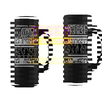 Tiger On Saturday Saint On Sunday Louisiana Football Coffee Mug | Mazezy