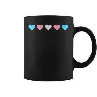 Tiny Hearts Subtle Trans Pride Flag Transgender Rights Lgbtq Coffee Mug | Mazezy
